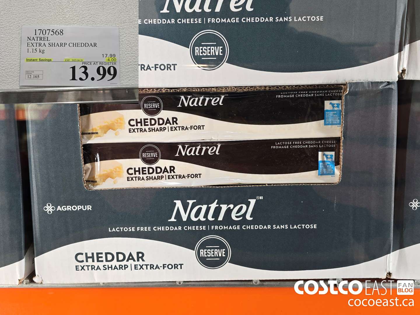 1707568 NATREL EXTRA SHARP CHEDDAR 1.15 kg ($4.00 INSTANT SAVINGS EXPIRES ON 2025-04-20) $13.99