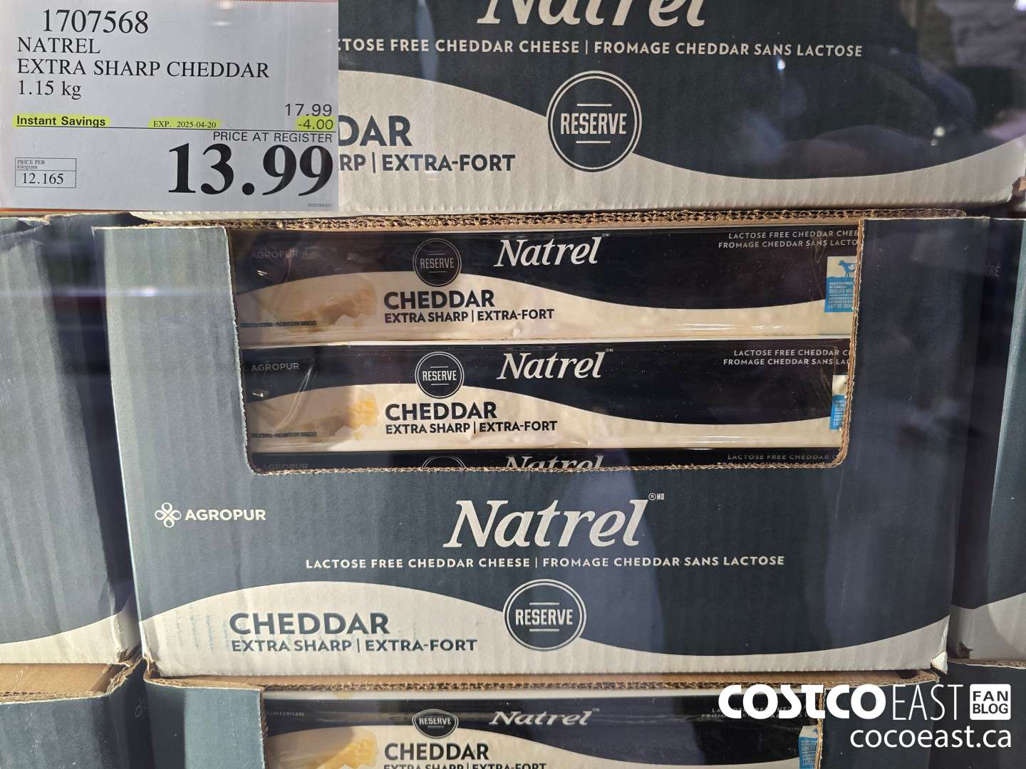 1707568 NATREL EXTRA SHARP CHEDDAR 1.15 kg ($4.00 INSTANT SAVINGS EXPIRES ON 2025-04-20) $13.99
