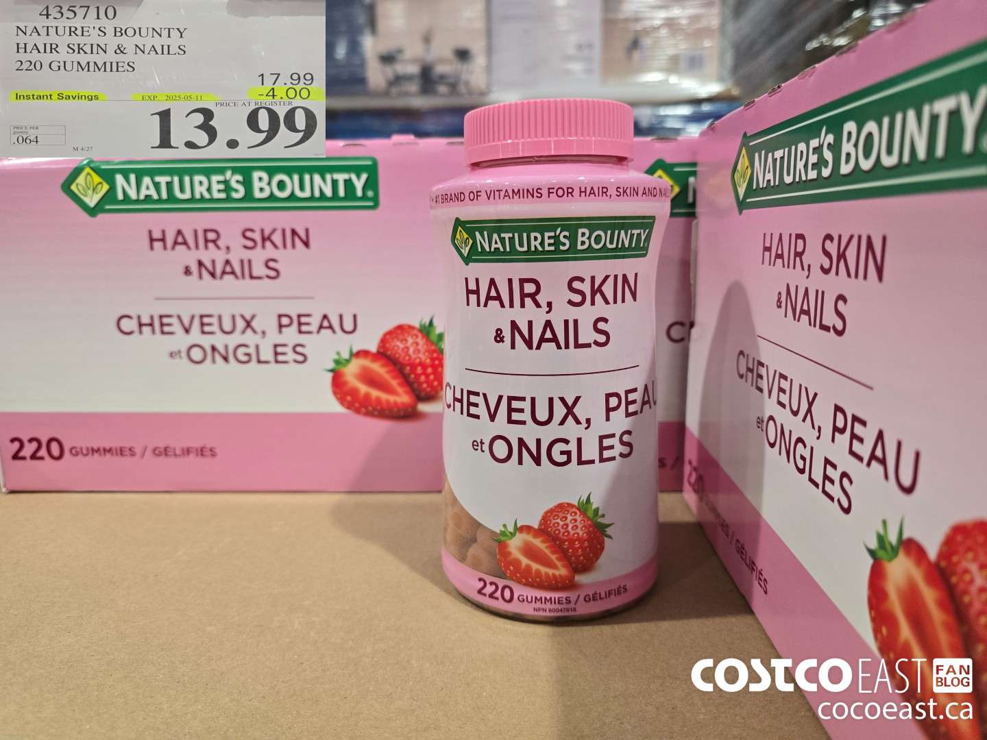 435710 NATURE'S BOUNTY HAIR SKIN & NAILS 220 GUMMIES ($4.00 INSTANT SAVINGS EXPIRES ON 2025-05-11) $13.99