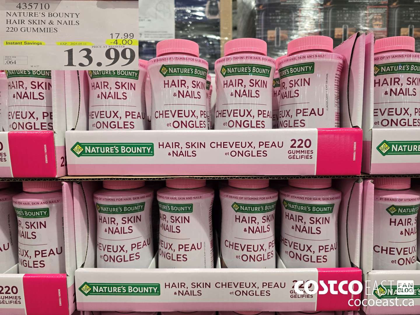 435710 NATURE'S BOUNTY HAIR SKIN & NAILS 220 GUMMIES ($4.00 INSTANT SAVINGS EXPIRES ON 2025-05-11) $13.99