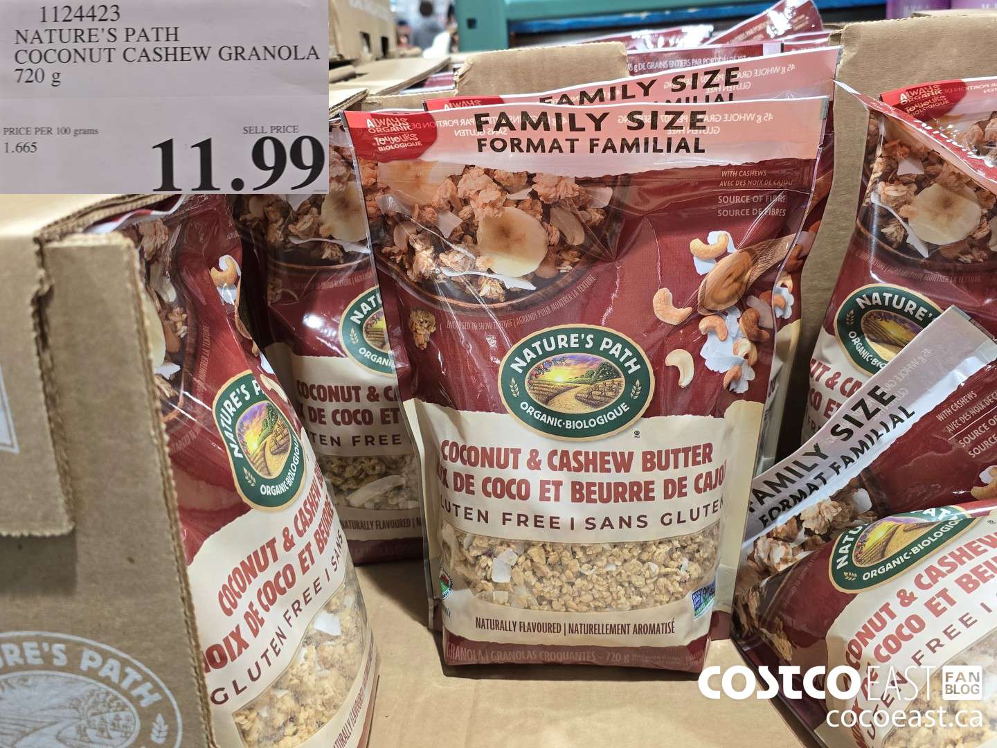 1124423 NATURE'S PATH COCONUT CASHEW GRANOLA 720 g $11.99