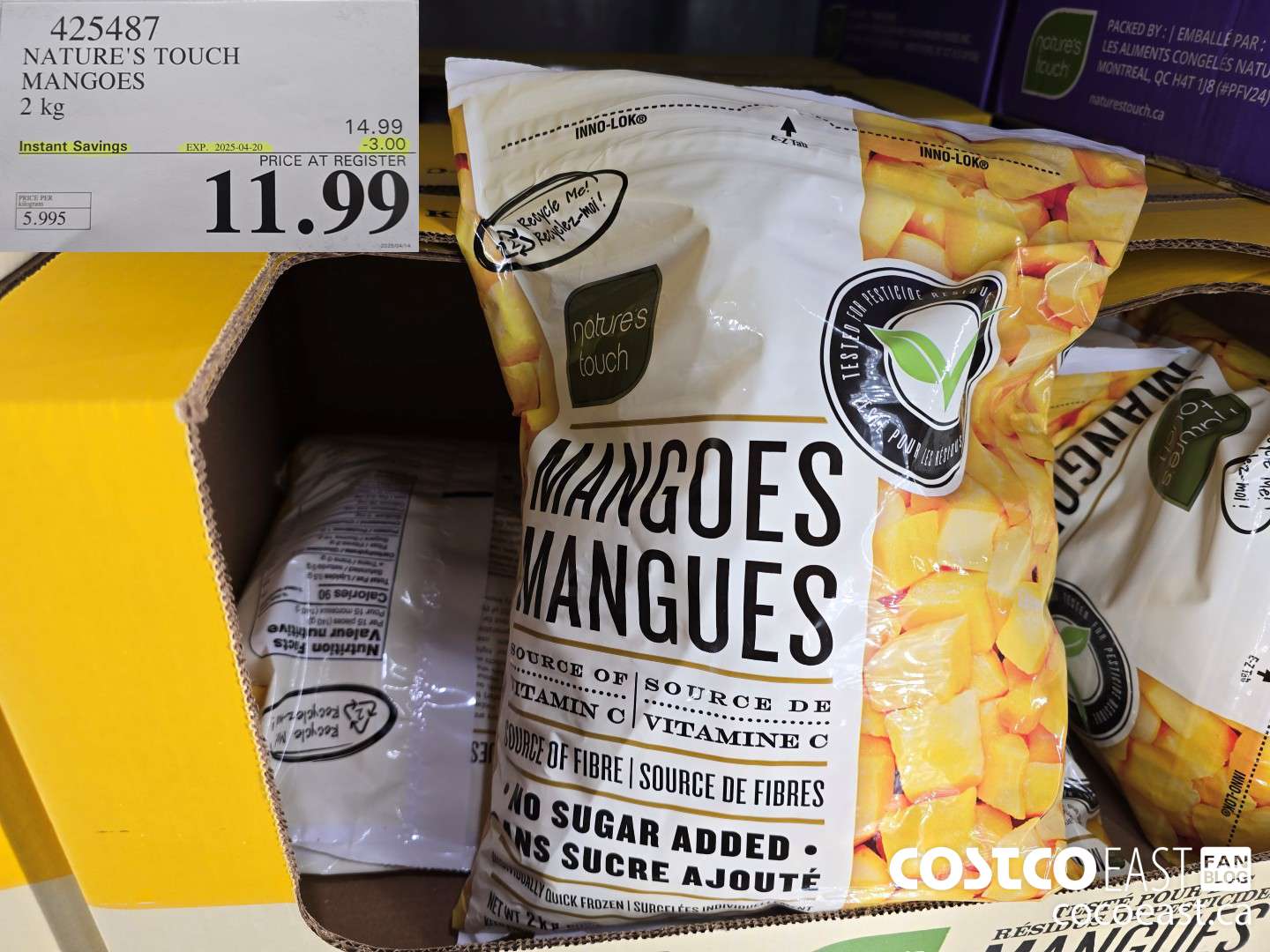 425487 NATURE'S TOUCH MANGOES 2 kg ($3.00 INSTANT SAVINGS EXPIRES ON 2025-04-20) $11.99