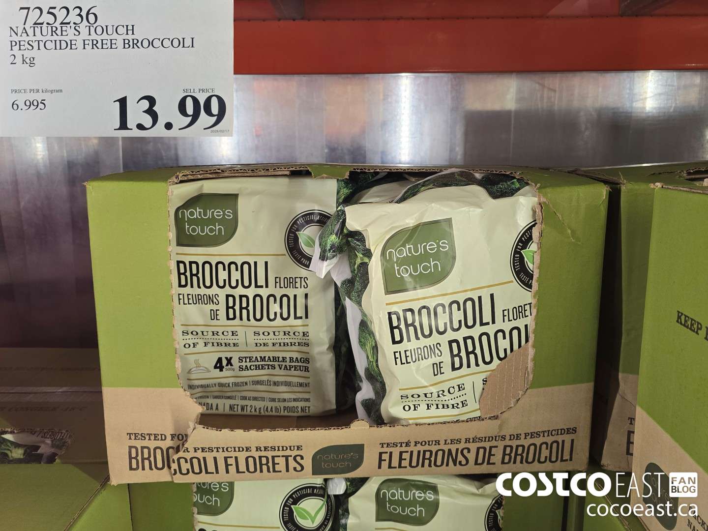 725236 NATURE'S TOUCH PESTICIDE FREE BROCCOLI 2KG $13.99