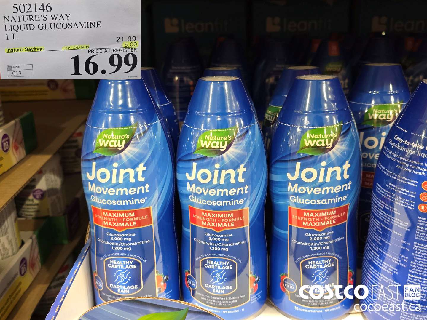 502146 NATURE'S WAY LIQUID GLUCOSAMINE 1L ($5.00 INSTANT SAVINGS EXPIRES ON 2025-04-13) $16.99