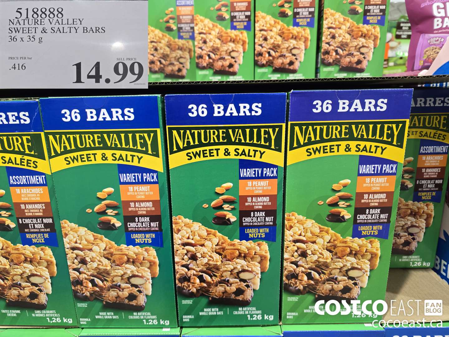 518888 NATURE VALLEY SWEET & SALTY BARS 36 X 35G $14.99
