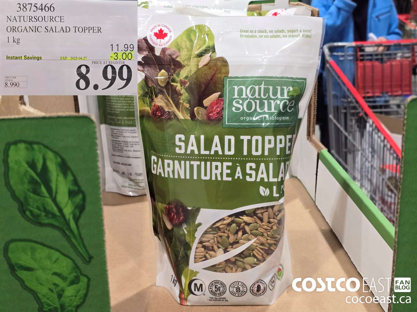 3875466 NATURSOURCE ORGANIC SALAD TOPPER 1 KG ($3.00 INSTANT SAVINGS EXPIRES ON 2025-04-27) $8.99