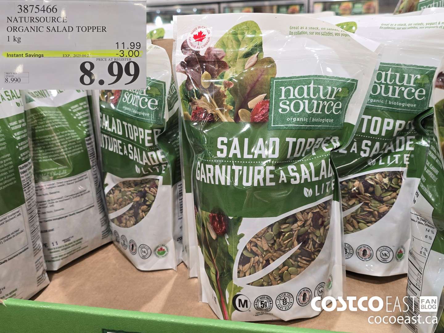 3875466 NATURSOURCE ORGANIC SALAD TOPPER 1 KG ($3.00 INSTANT SAVINGS EXPIRES ON 2025-04-27) $8.99