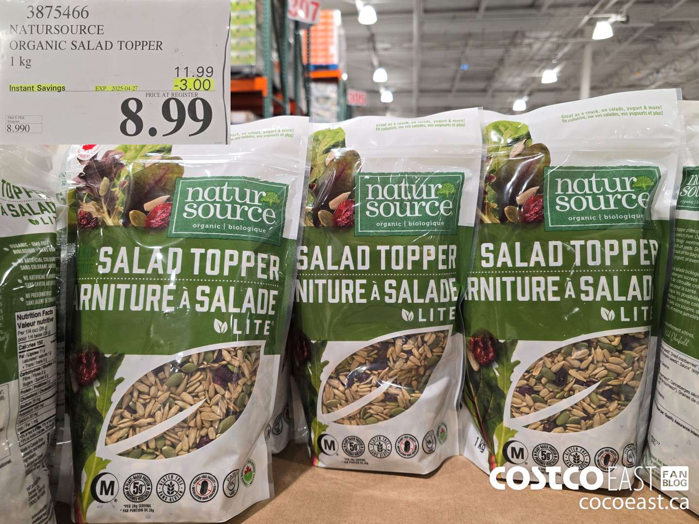 3875466 NATURSOURCE ORGANIC SALAD TOPPER 1 KG ($3.00 INSTANT SAVINGS EXPIRES ON 2025-04-27) $8.99