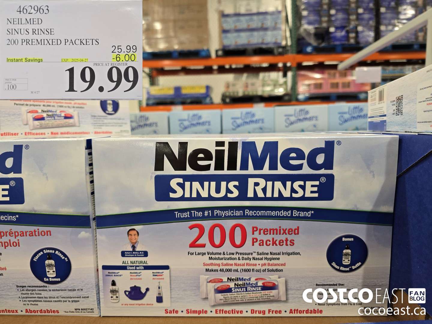462963 NEILMED SINUS RINSE 200 PREMIXED PACKETS ($6.00 INSTANT SAVINGS EXPIRES ON 2025-04-27) $19.99