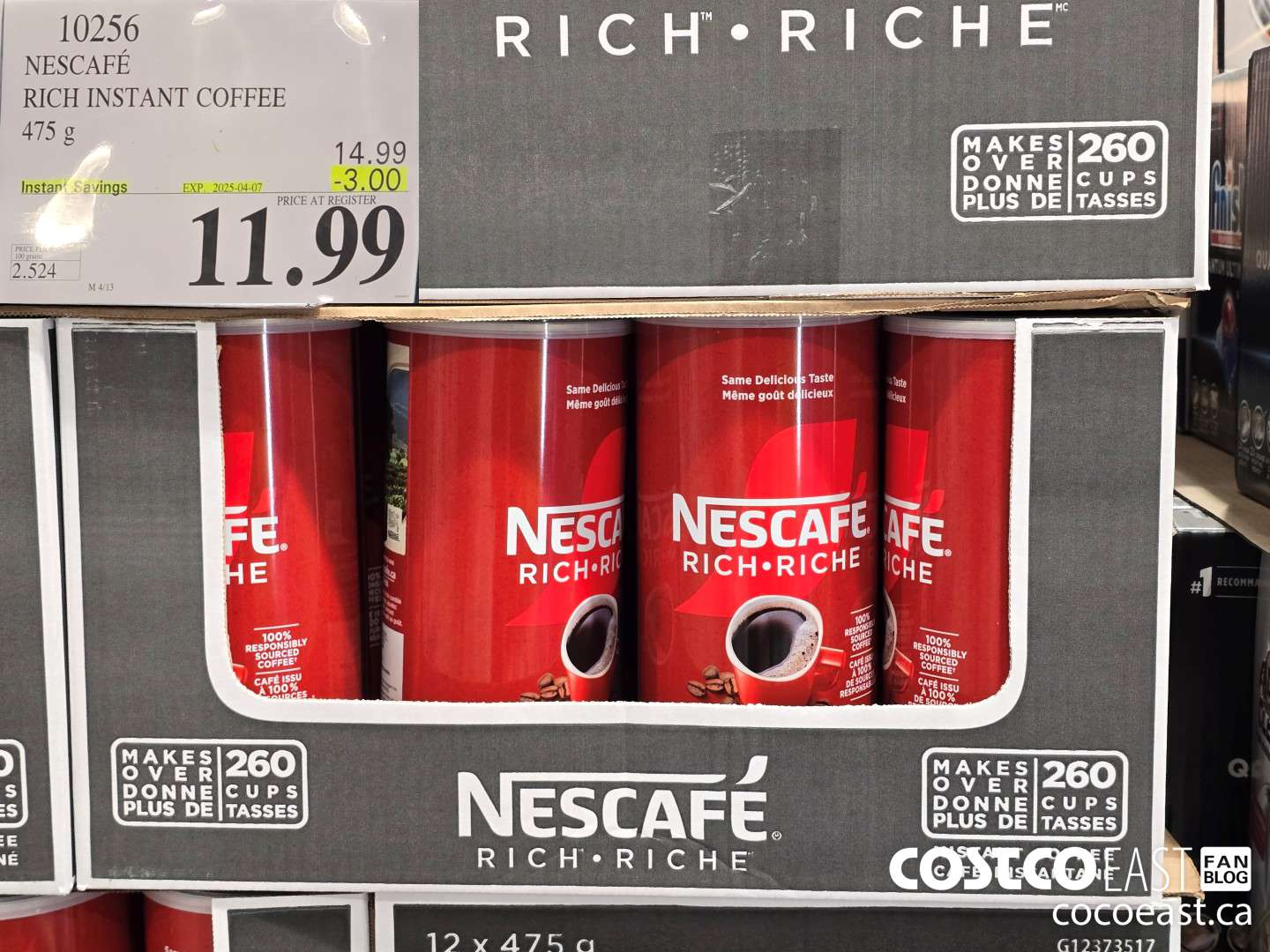 10256 NESCAFE RICH INSTANT COFFEE 475 G ($3.00 INSTANT SAVINGS EXPIRES ON 2025-04-07) $11.99