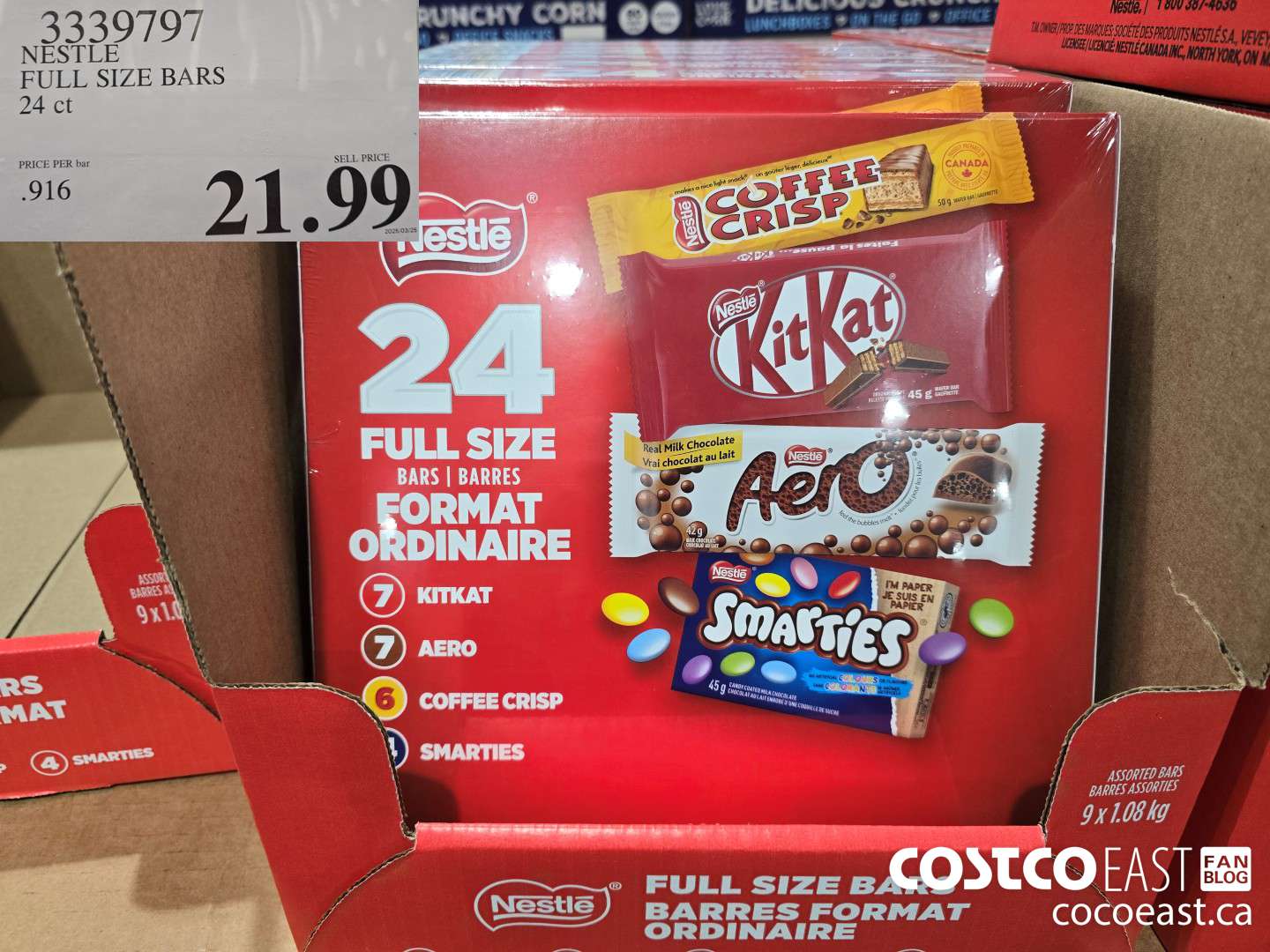 3339797 NESTLE FULL SIZE BARS 24 CT $21.99