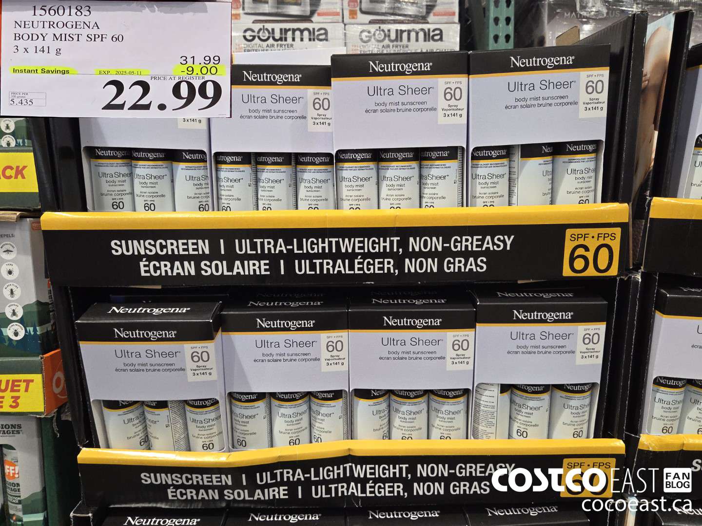 1560183 NEUTROGENA BODY MIST SPF 60 3 X 141 g ($9.00 INSTANT SAVINGS EXPIRES ON 2025-05-11) $22.99