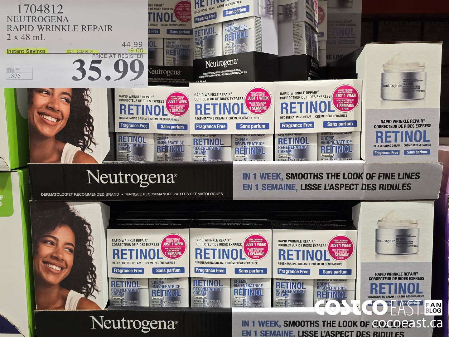 1704812 NEUTROGENA RAPID WRINKLE REPAIR 2 x 48 mL ($9.00 INSTANT SAVINGS EXPIRES ON 2025-05-04) $35.99