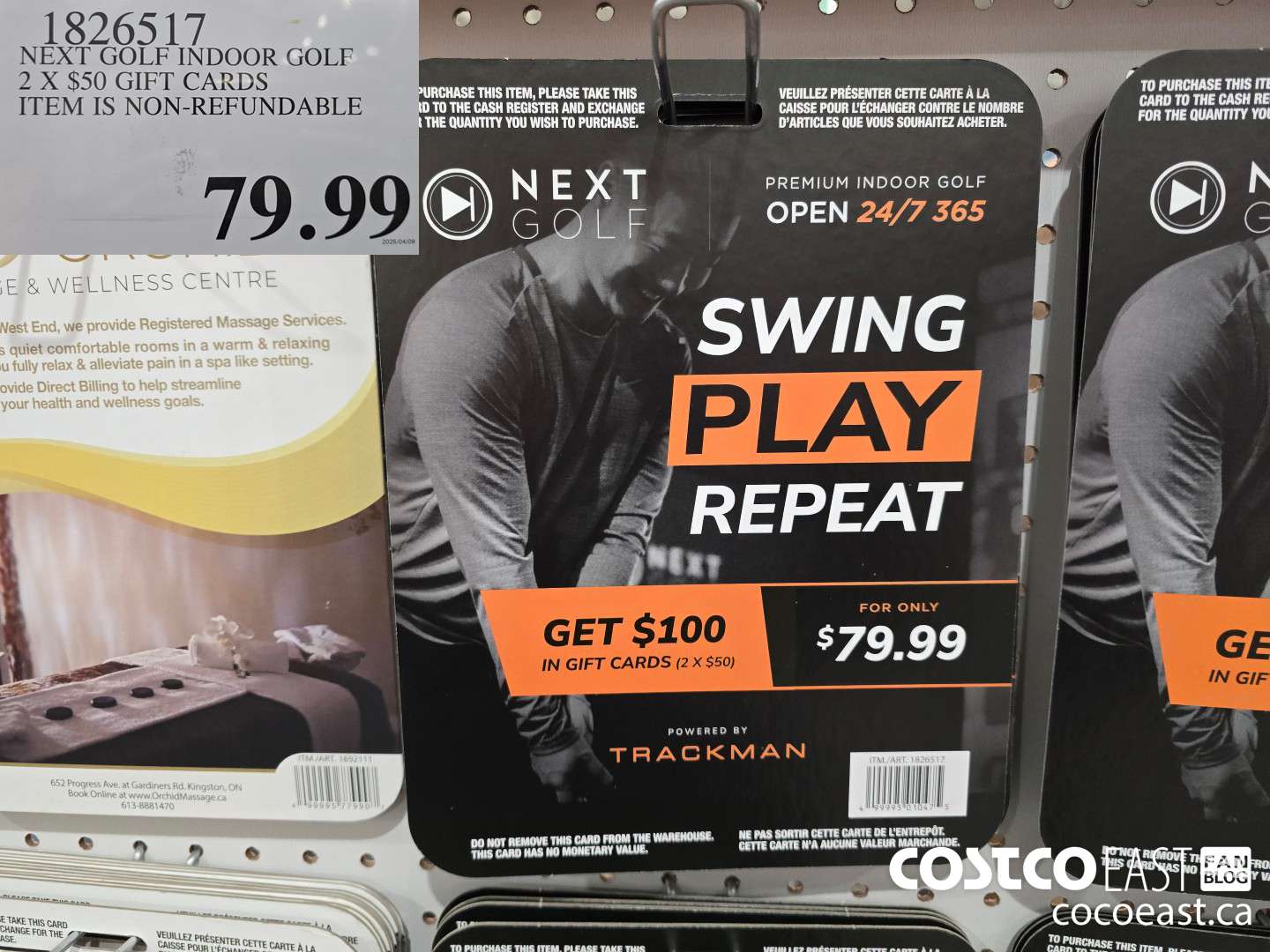 1826517 NEXT GOLF INDOOR GOLF 2 X $50 GIFT CARDS $79.99