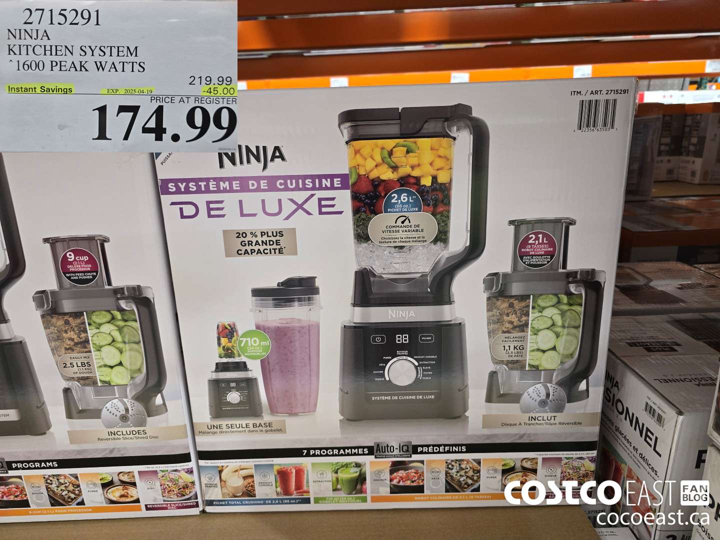 2715291 NINJA ~ KITCHEN SYSTEM 1600 PEAK WATTS ($45.00 INSTANT SAVINGS EXPIRES ON 2025-04-19) $174.99