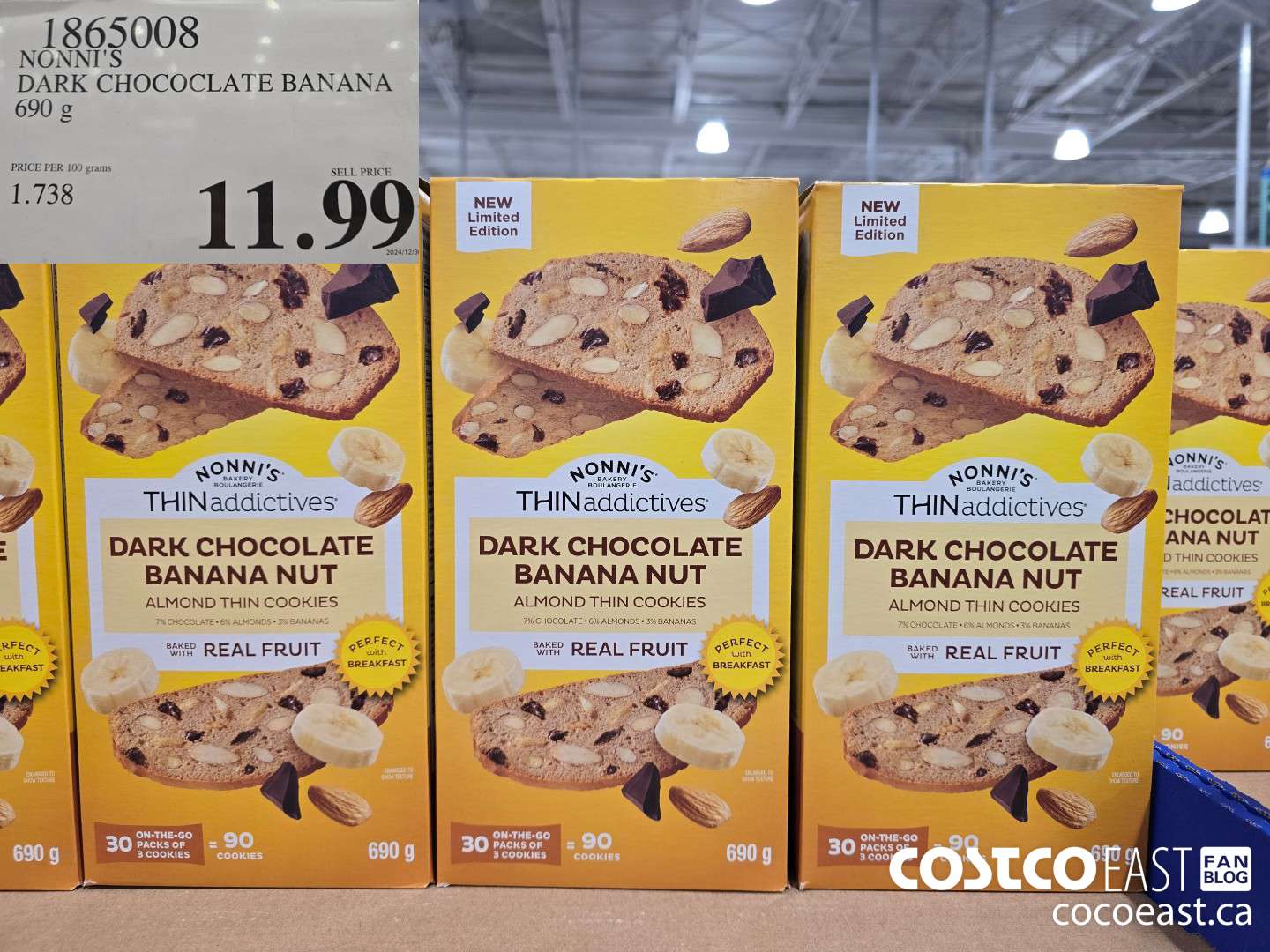 1865008 NONNI'S DARK CHOCOCLATE BANANA 690 G $11.99