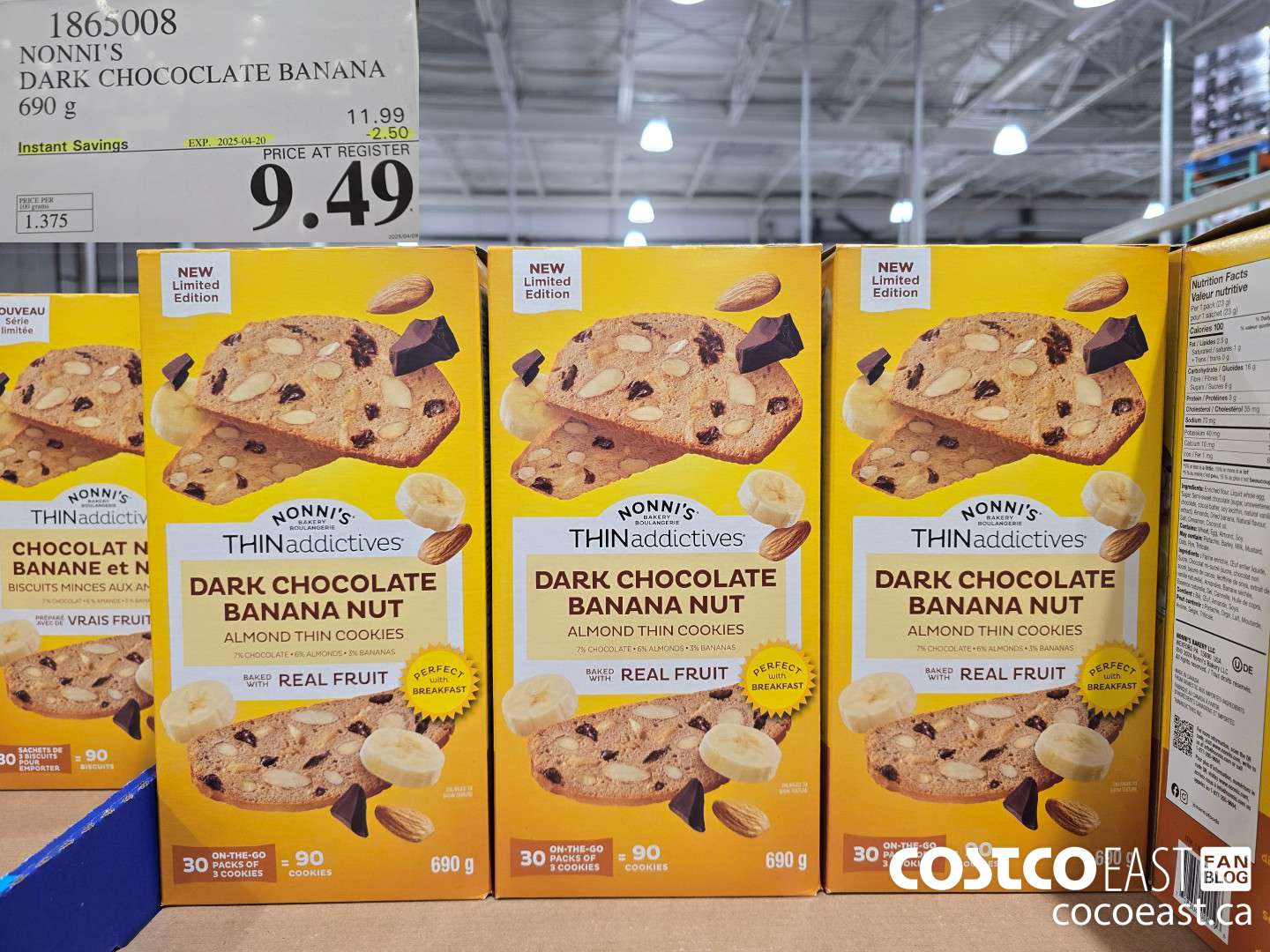 1865008 NONNI'S DARK CHOCOCLATE BANANA 690 G ($2.50 INSTANT SAVINGS EXPIRES ON 2025-04-20) $9.49