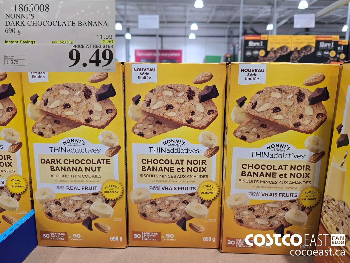 1865008 NONNI'S DARK CHOCOCLATE BANANA 690 G ($2.50 INSTANT SAVINGS EXPIRES ON 2025-04-20) $9.49