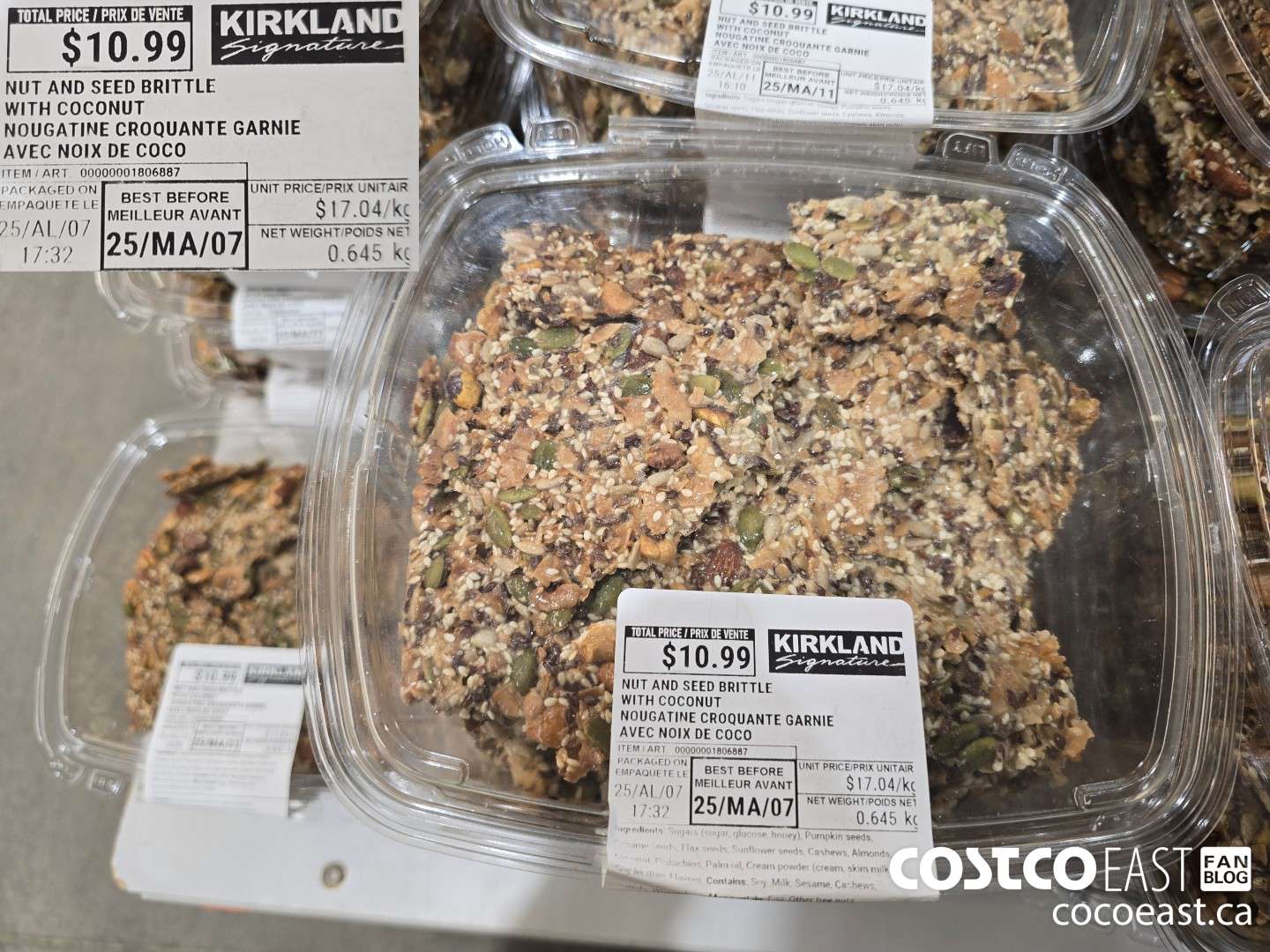 1806887 NUT AND SEED BRITTLE WITH COCONUT $10.99