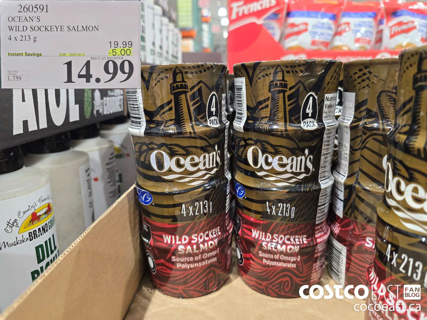 260591 OCEAN'S WILD SOCKEYE SALMON 4 x 213 G ($5.00 INSTANT SAVINGS EXPIRES ON 2025-05-11) $14.99