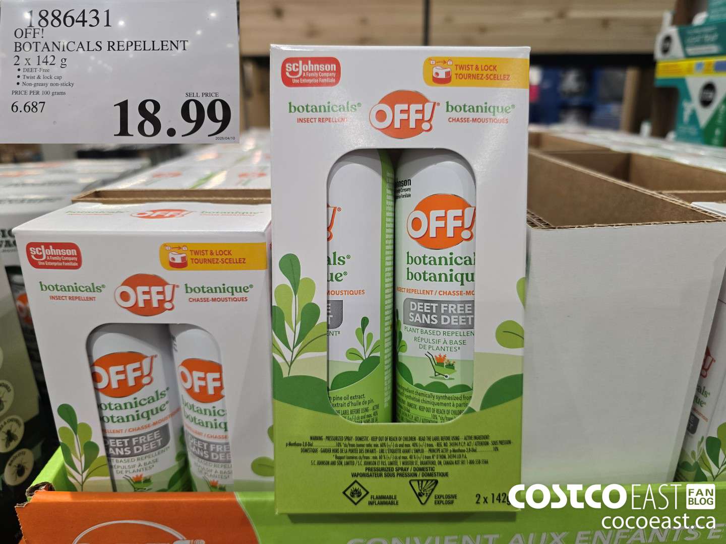 1886431 OFF! BOTANICALS REPELLENT 2 X 142G $18.99