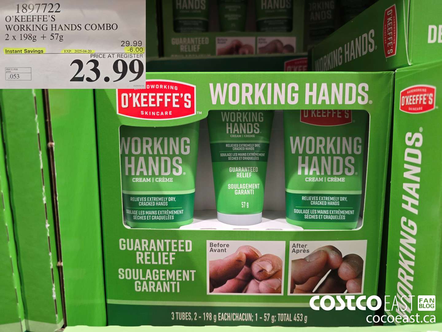 1897722 O'KEEFFE'S WORKING HANDS COMBO 2 x 198g + 57G ($6.00 INSTANT SAVINGS EXPIRES ON 2025-04-20) $23.99