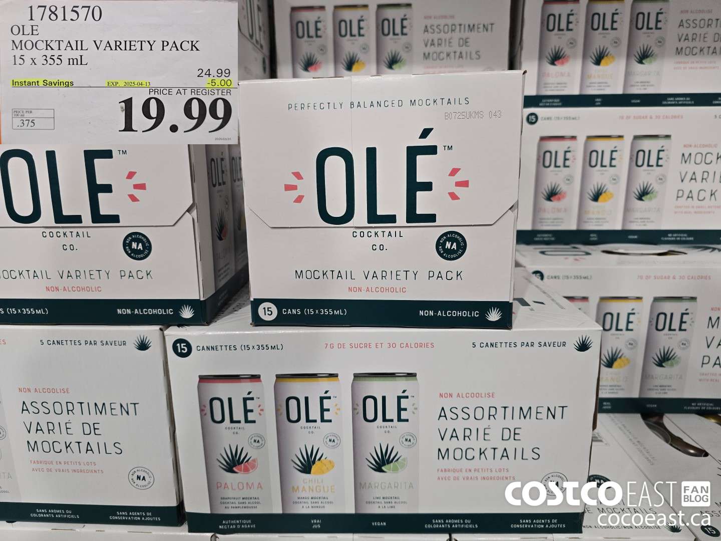1781570 OLE MOCKTAIL VARIETY PACK 15 x 355 mL ($5.00 INSTANT SAVINGS EXPIRES ON 2025-04-13) $19.99