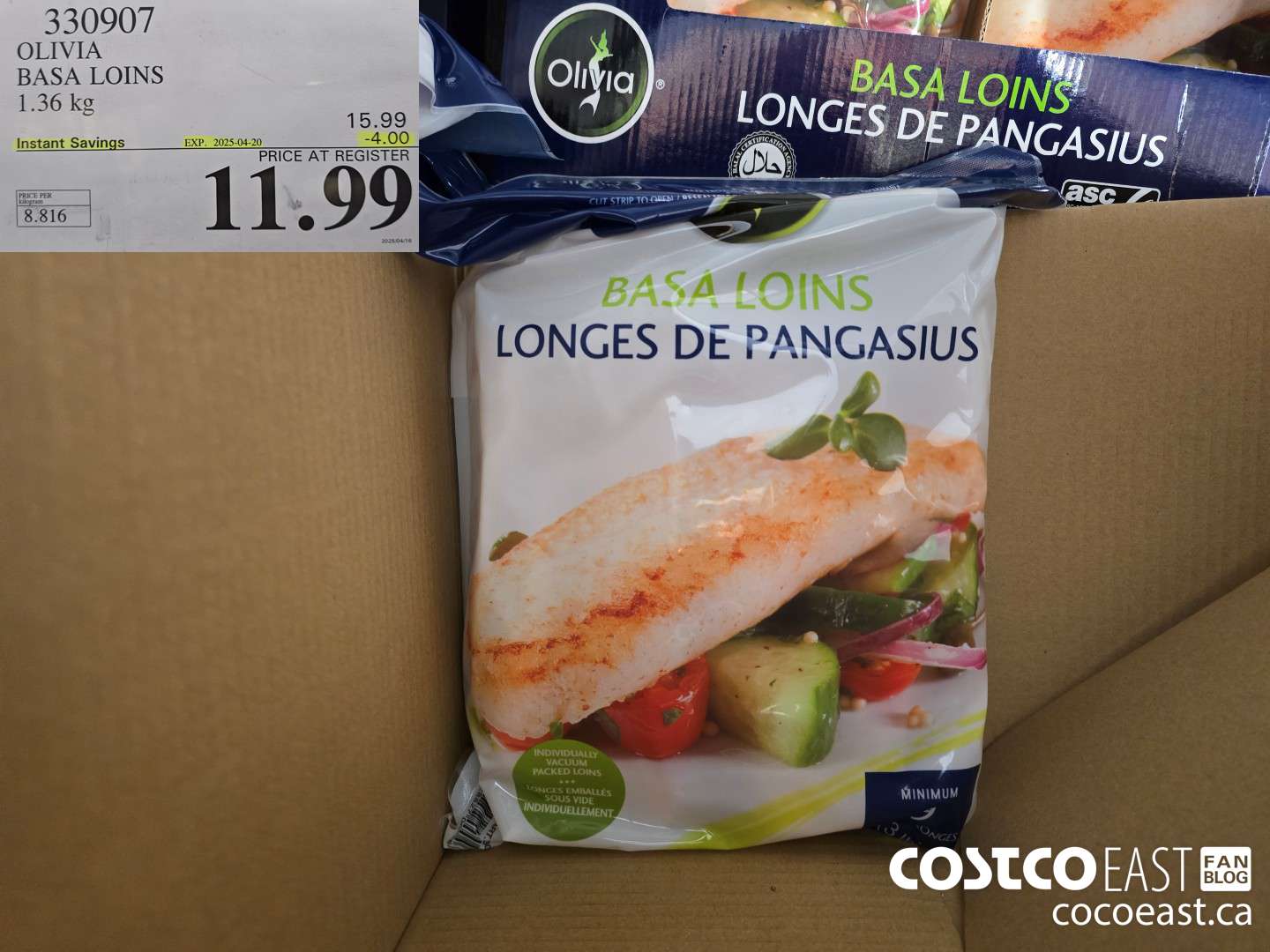 330907 OLIVIA BASA LOINS 1.36 KG ($4.00 INSTANT SAVINGS EXPIRES ON 2025-04-20) $11.99