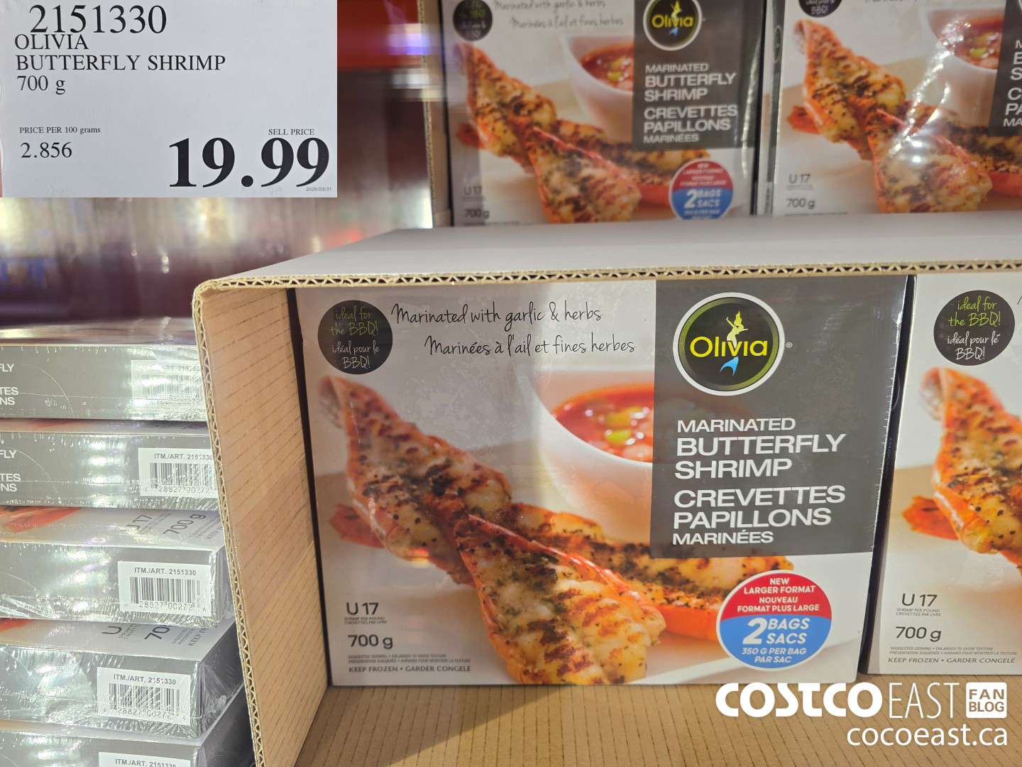 2151330 OLIVIA BUTTERFLY SHRIMP 700 G $19.99