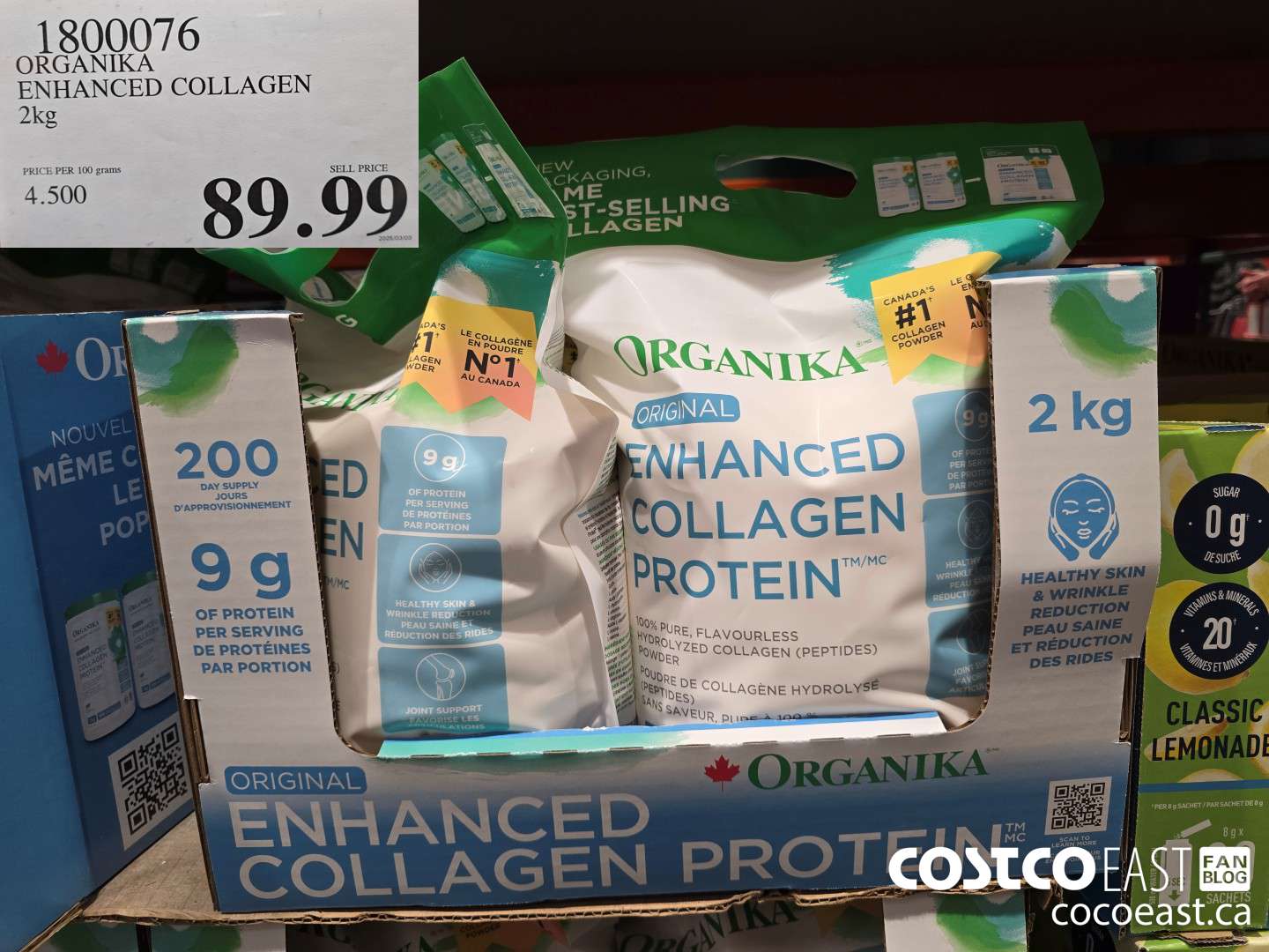 1800076 ORGANIKA ENHANCED COLLAGEN 2kg $89.99