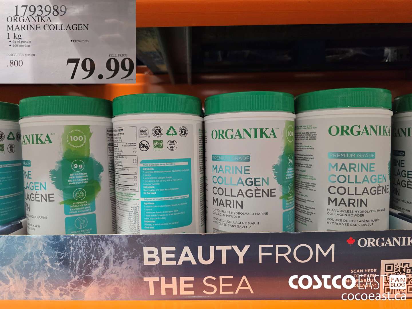 1793989 ORGANIKA MARINE COLLAGEN 1kg $79.99