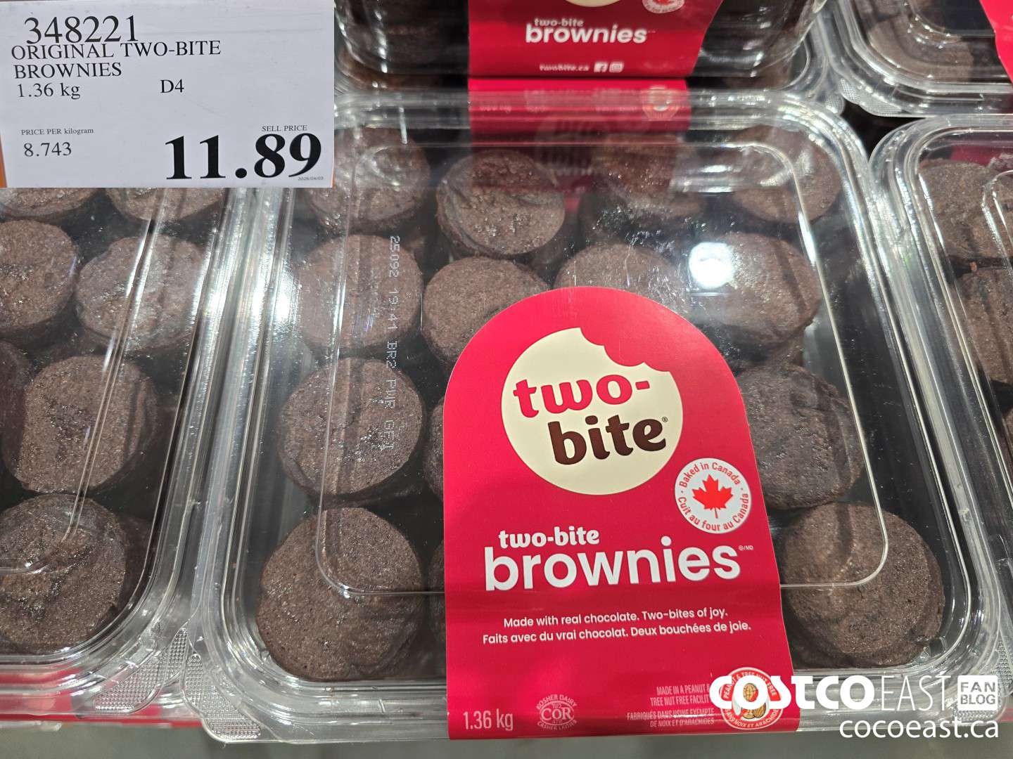 348221 ORIGINAL TWO-BITE BROWNIES 1.36 kg $11.89