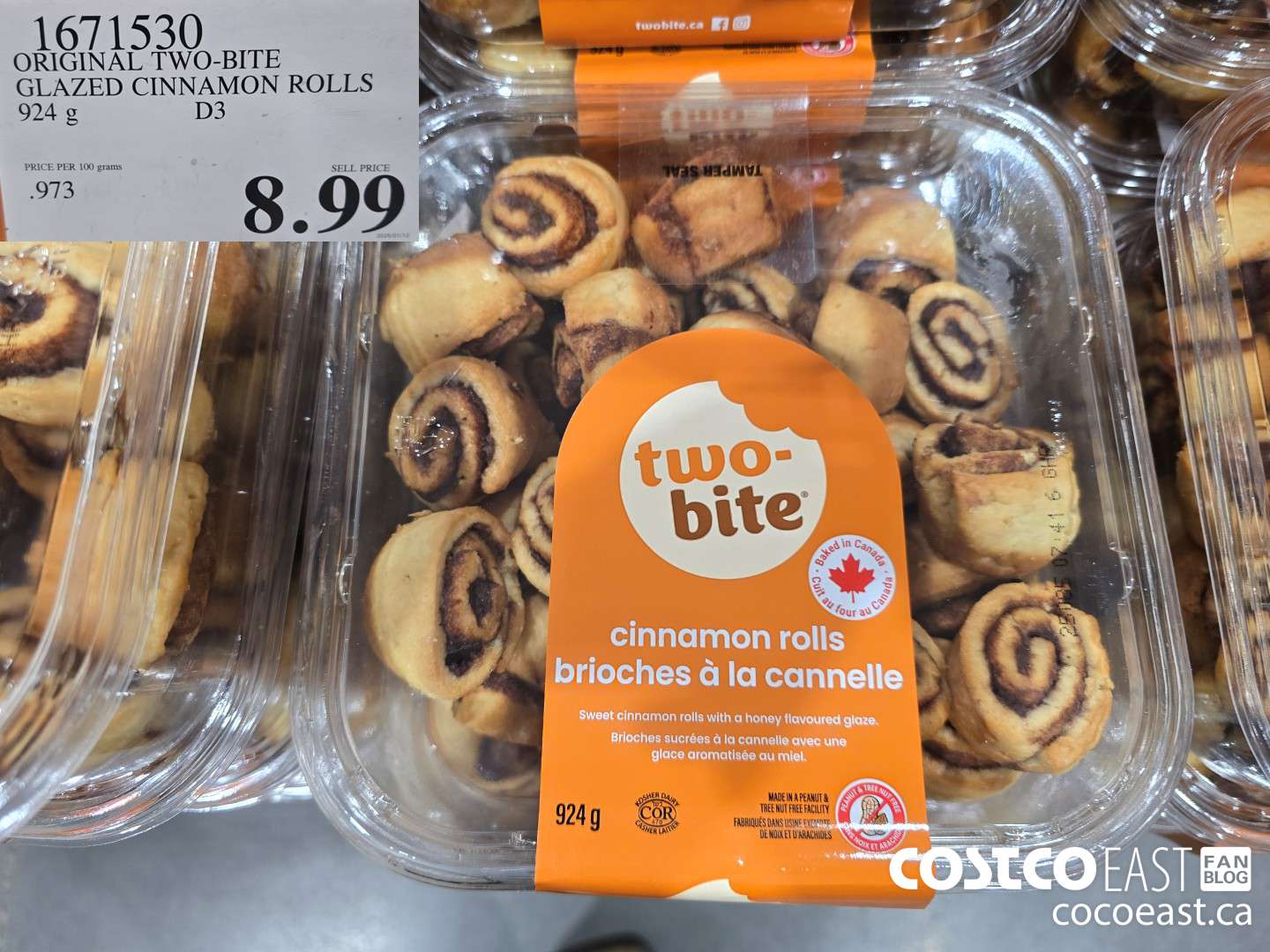 1671530 ORIGINAL TWO-BITE GLAZED CINNAMON ROLLS 924 g $8.99