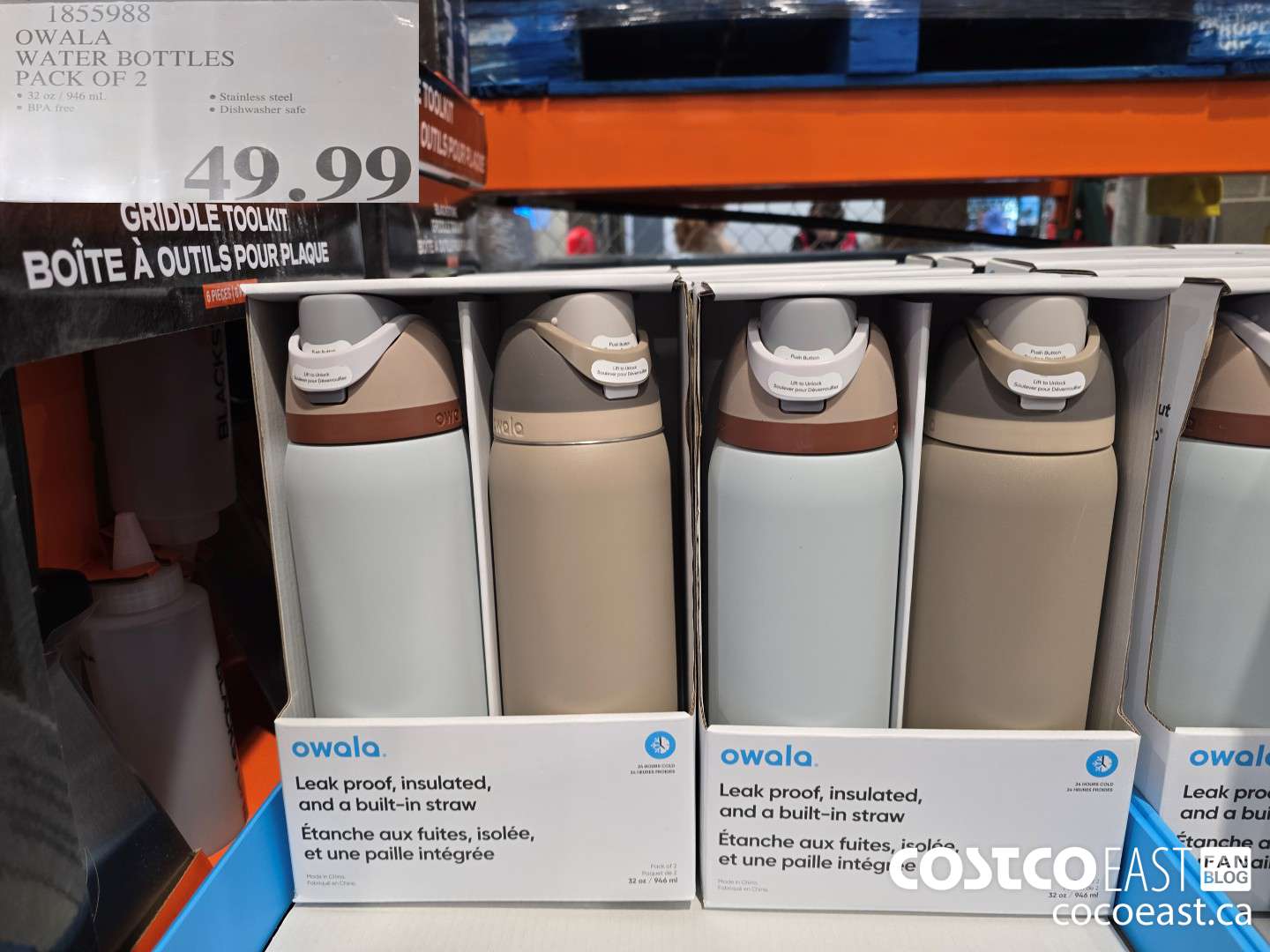 1855988 OWALA WATER BOTTLES PACK OF 2 $49.99