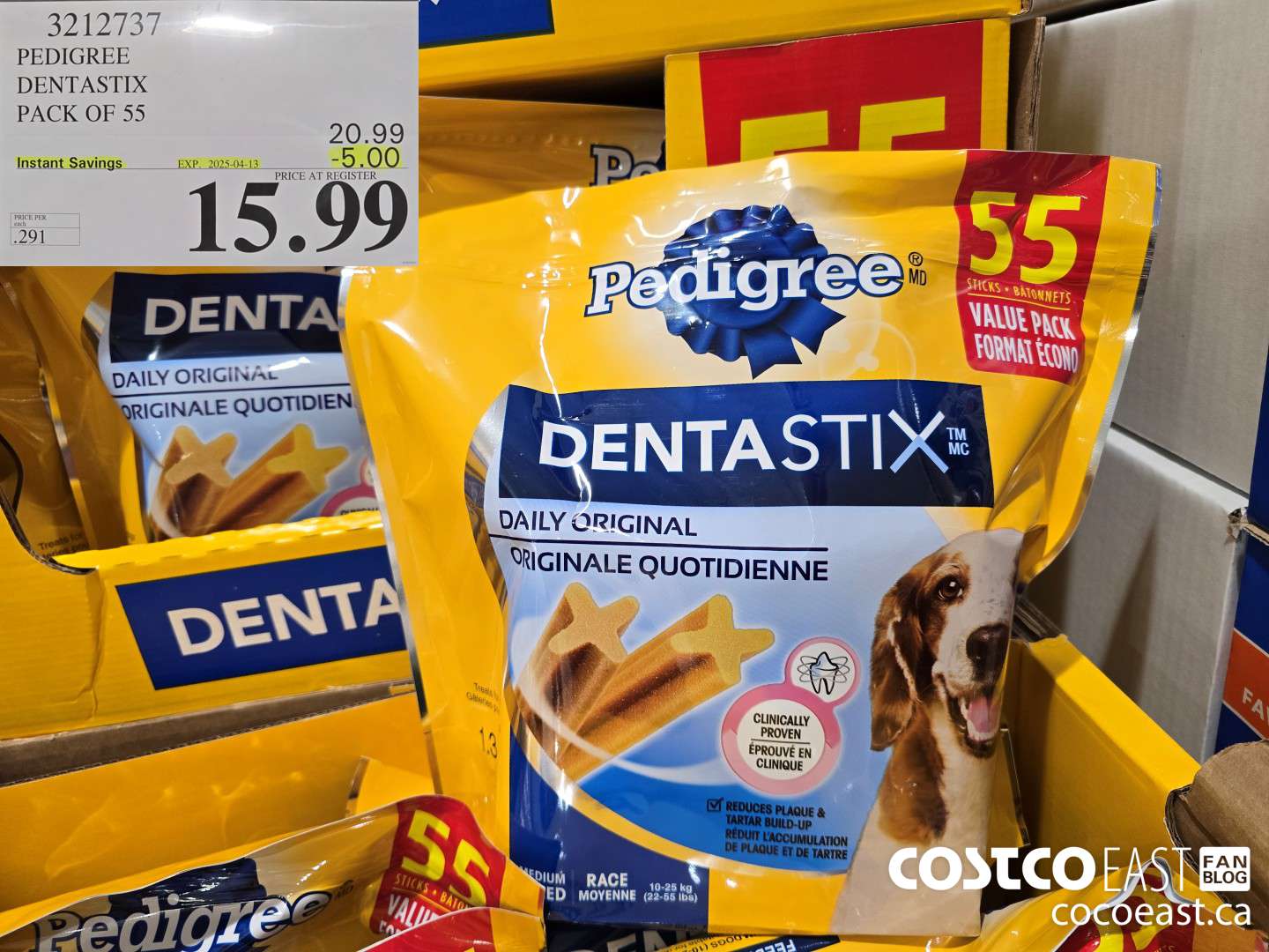 3212737 PEDIGREE DENTASTIX PACK OF 55 ($5.00 INSTANT SAVINGS EXPIRES ON 2025-04-13) $15.99