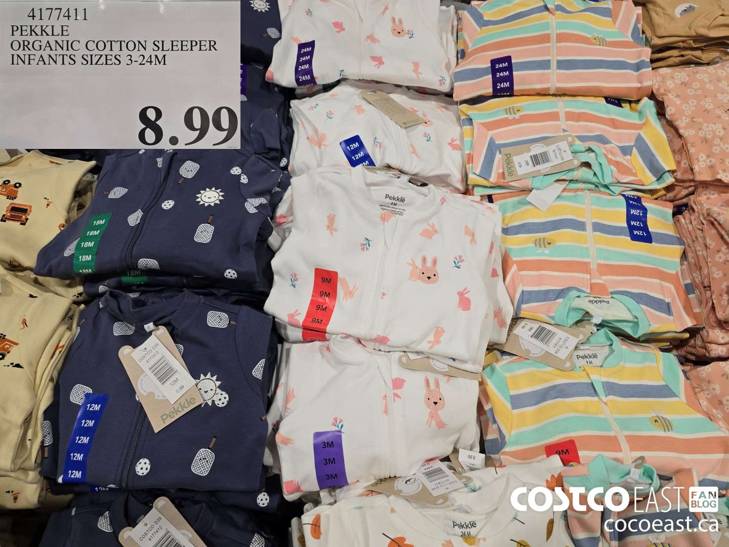 4177411 PEKKLE ORGANIC COTTON SLEEPER INFANTS SIZES 3-24M $8.99