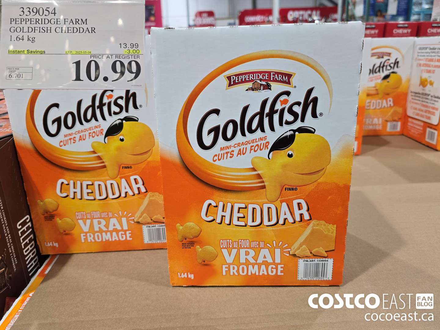 339054 PEPPERIDGE FARM GOLDFISH CHEDDAR 1.64 KG ($3.00 INSTANT SAVINGS EXPIRES ON 2025-05-04) $10.99
