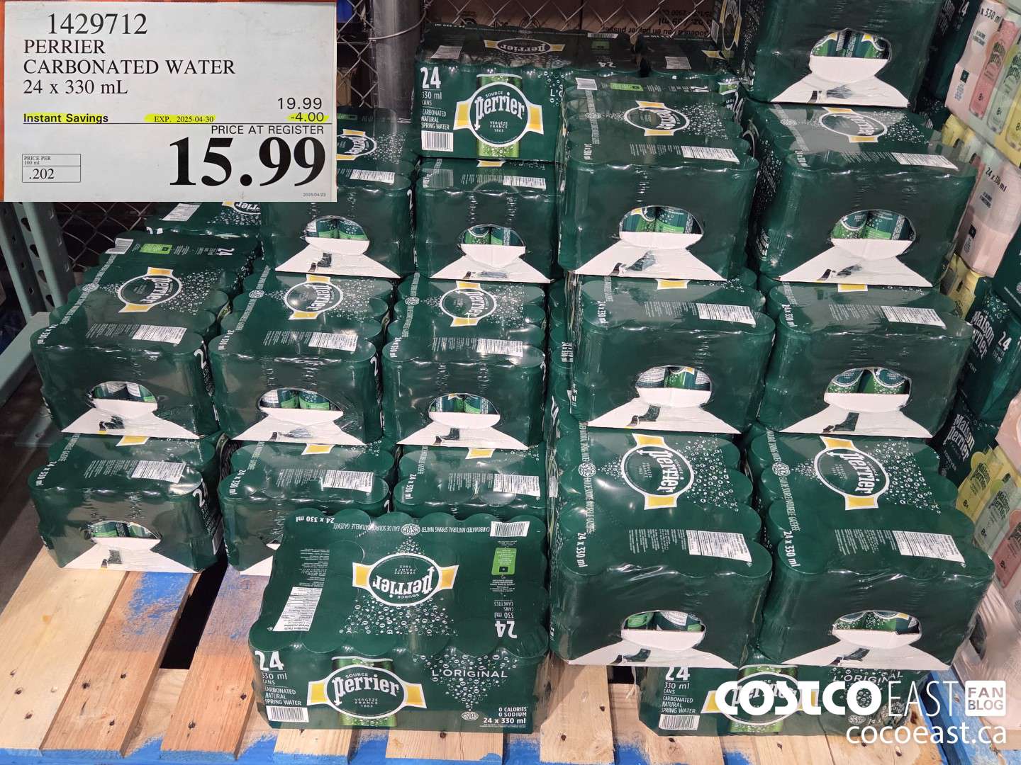 1429712 PERRIER CARBONATED WATER 24 x 330 mL ($4.00 INSTANT SAVINGS EXPIRES ON 2025-04-30) $15.99