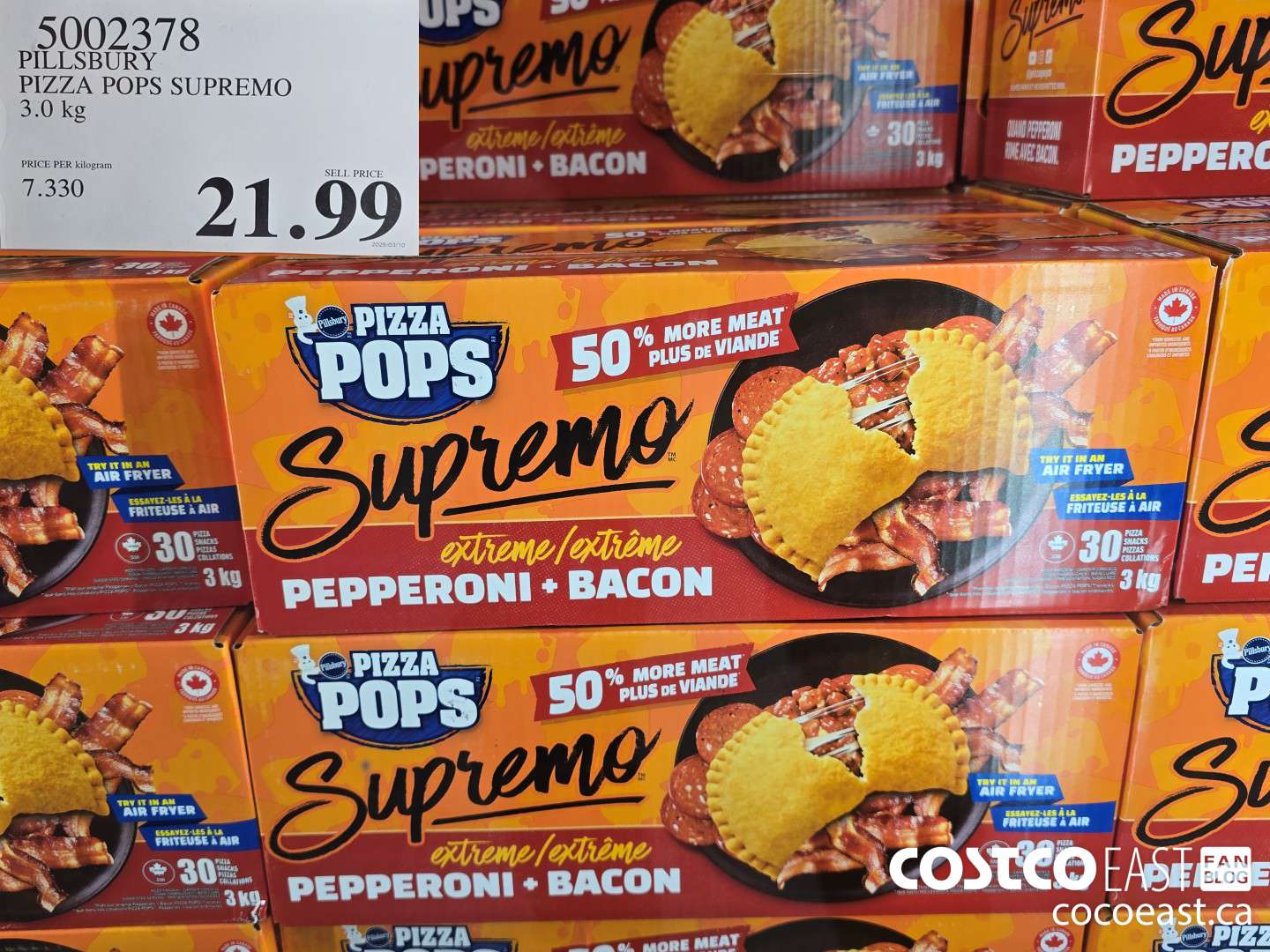 5002378 PILLSBURY PIZZA POPS SUPREMO 3.0 KG $21.99