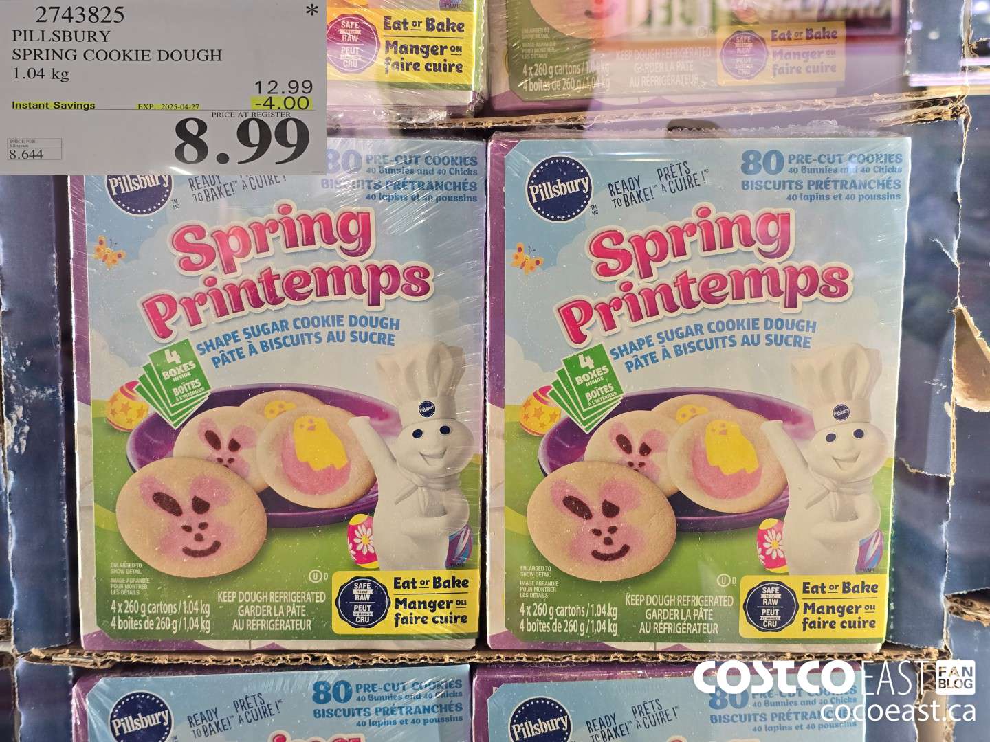 2743825 PILLSBURY SPRING COOKIE DOUGH 1.04 k ($4.00 INSTANT SAVINGS EXPIRES ON 2025-04-27) $8.99