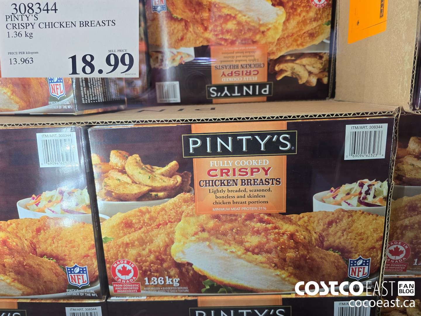 308344 PINTY'S CRISPY CHICKEN BREASTS 1.36 KG $18.99