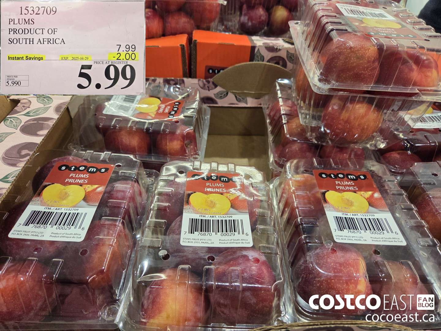 1532709 PLUMS PRODUCT OF SOUTH AFRICA ($2.00 INSTANT SAVINGS EXPIRES ON 2025-04-29) $5.99