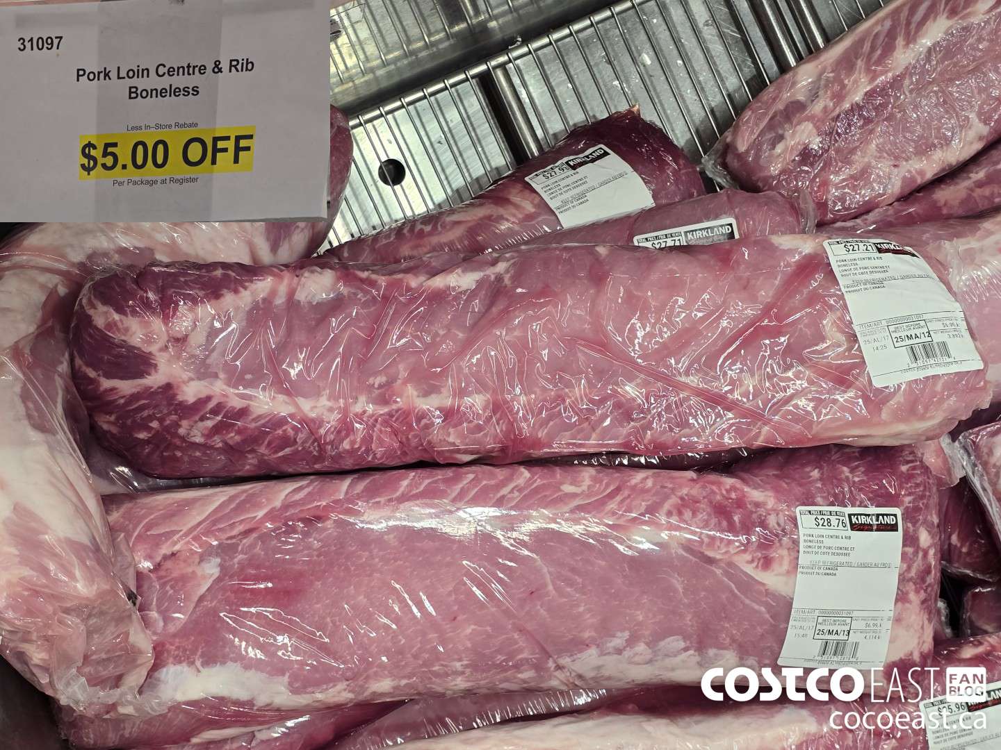 31097 PORK LOIN CENTRE & RIB BONELESS ($5.00 INSTANT SAVINGS)