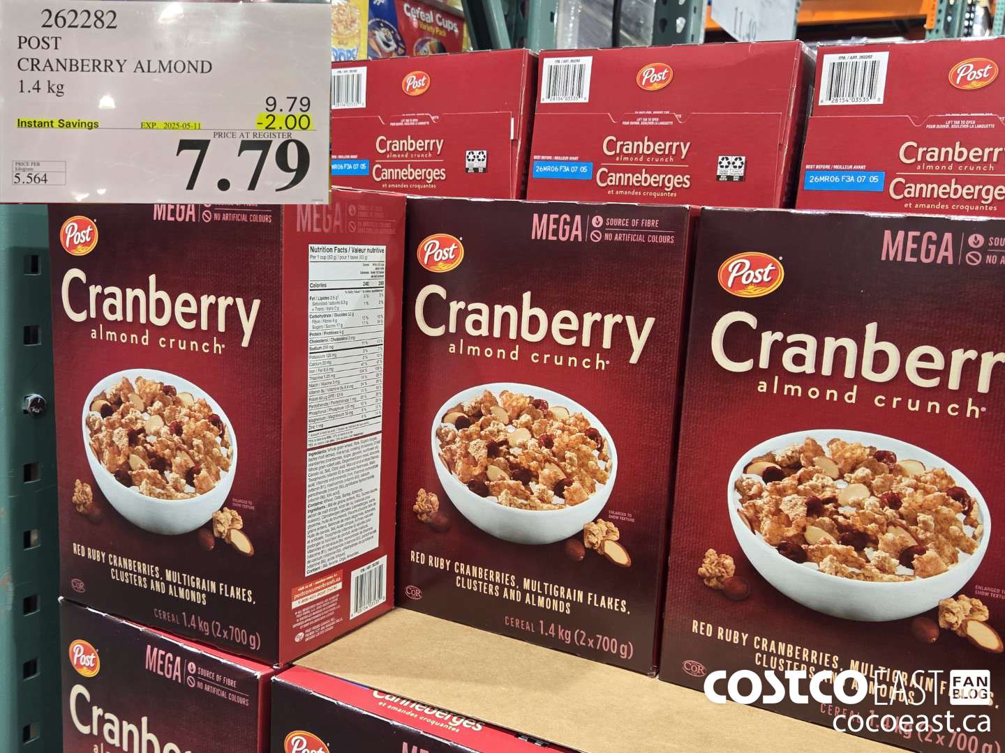 262282 POST CRANBERRY ALMOND 1.4 KG ($2.00 INSTANT SAVINGS EXPIRES ON 2025-05-11) $7.79