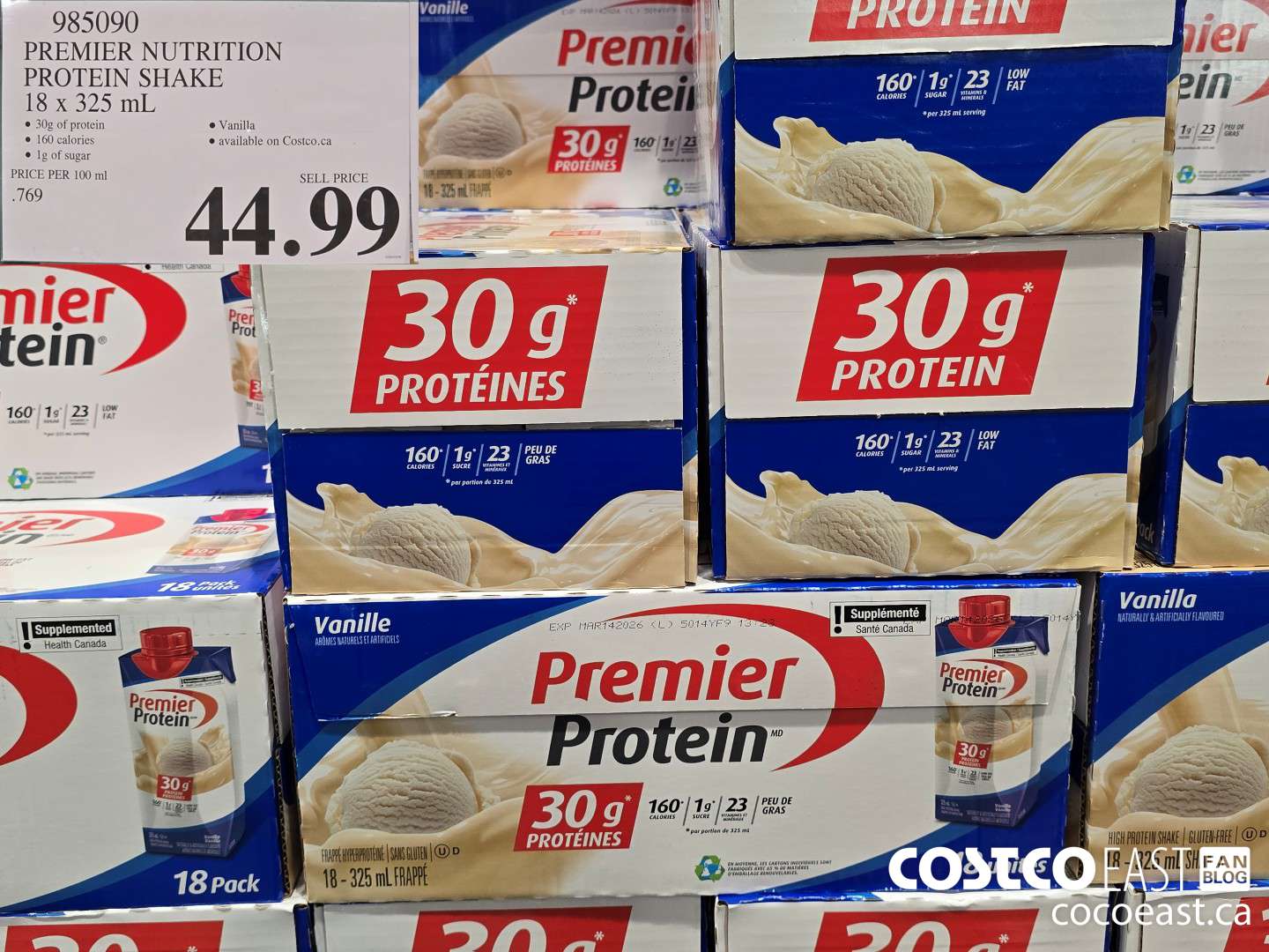985090 PREMIER NUTRITION PROTEIN SHAKE 18 X 325 ML $44.99