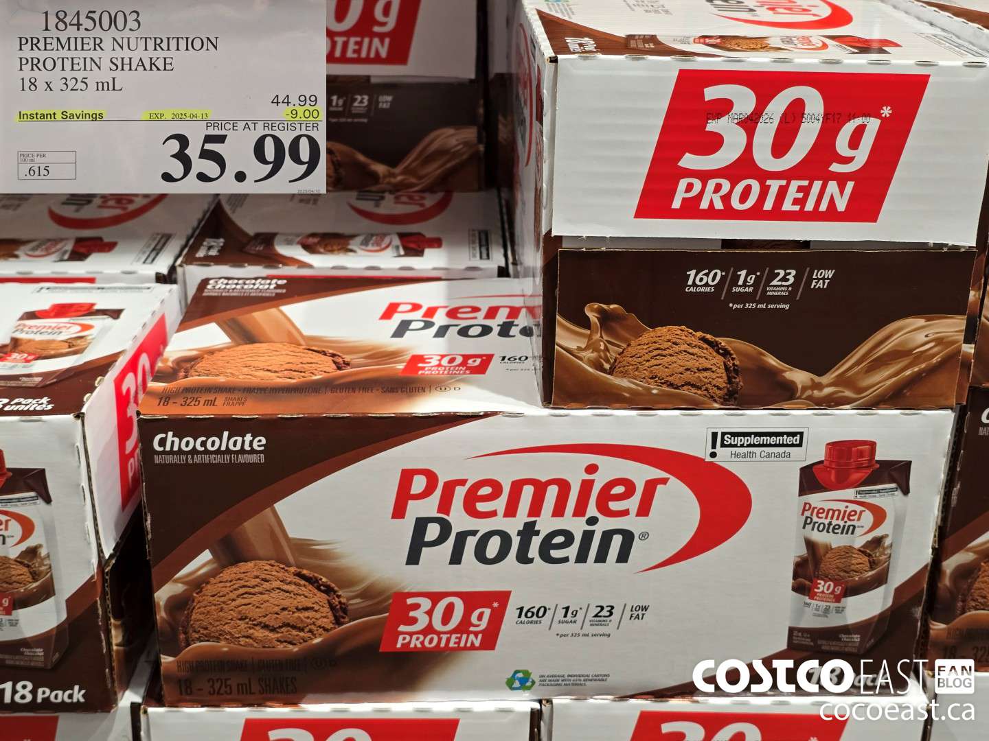 1845003 PREMIER NUTRITION PROTEIN SHAKE 18 x 325 mL ($9.00 INSTANT SAVINGS EXPIRES ON 2025-04-13) $35.99