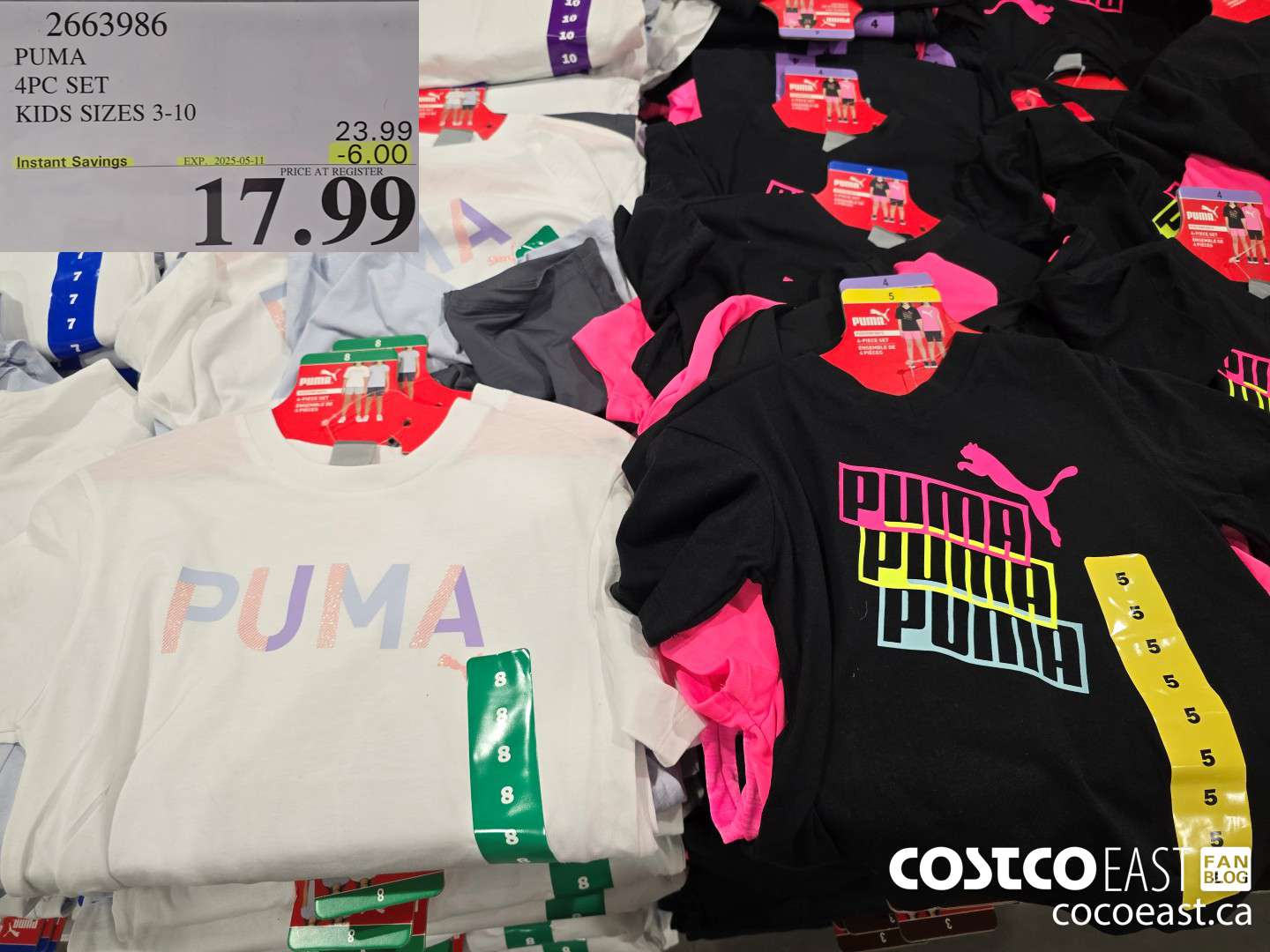 2663986 PUMA 4PC SET KIDS SIZES 3-10 ($6.00 INSTANT SAVINGS EXPIRES ON 2025-05-11) $17.99