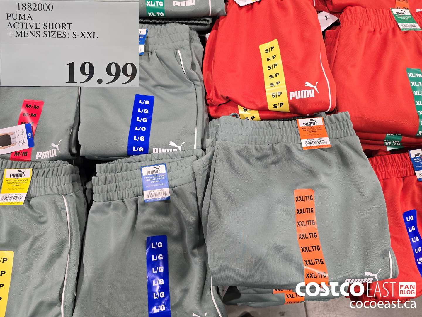 1882000 PUMA ACTIVE SHORT +MENS SIZES: S-XXL $19.99