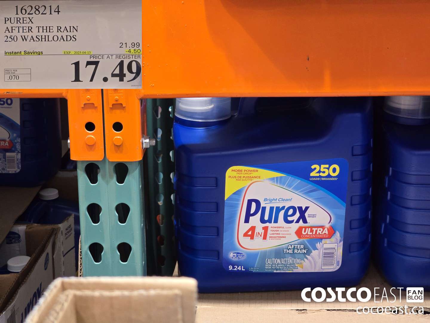 1628214 PUREX AFTER THE RAIN 250 washloads ($4.50 INSTANT SAVINGS EXPIRES ON 2025-04-13) $17.49