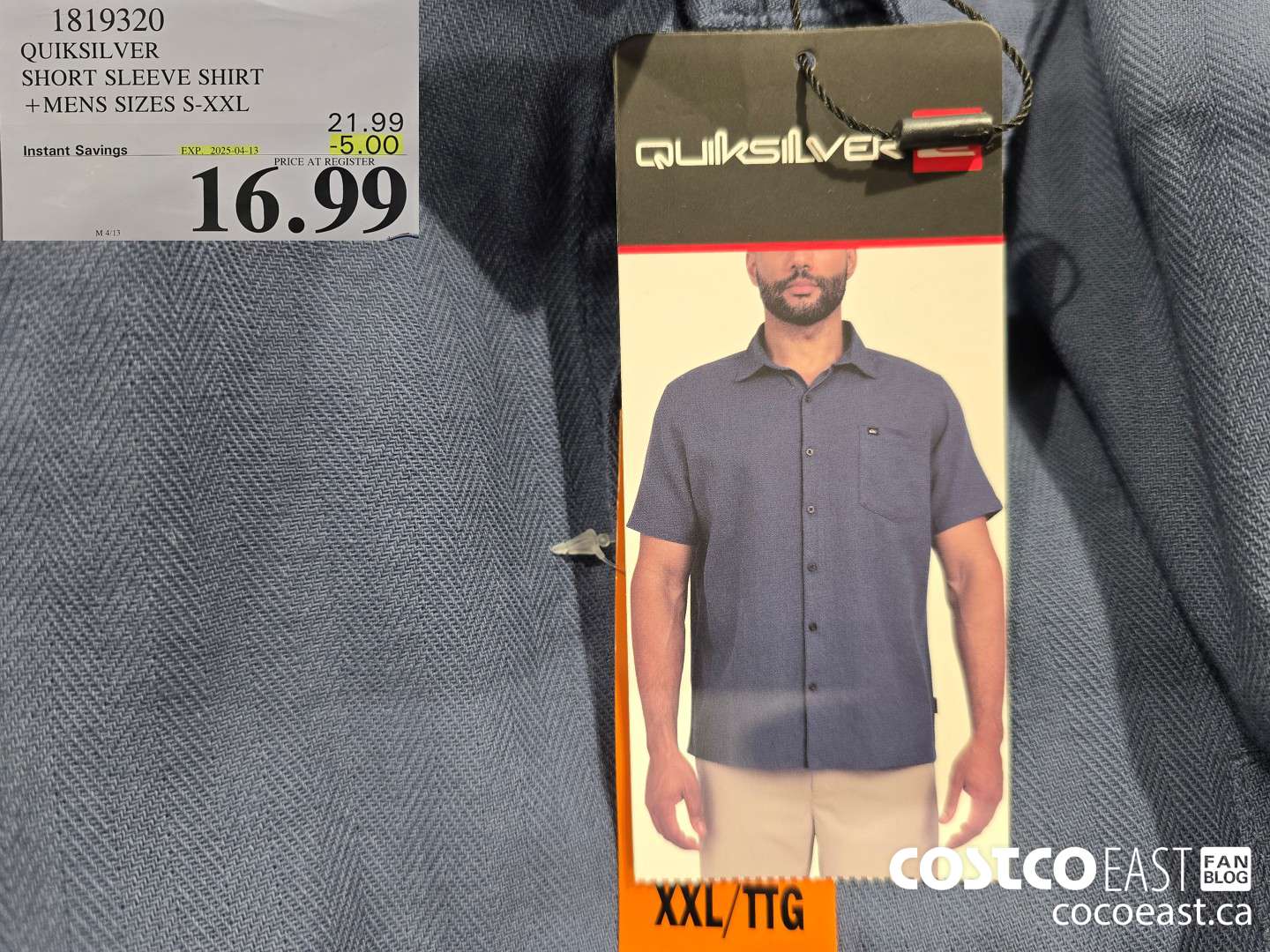 1819320 QUIKSILVER SHORT SLEEVE SHIRT +MENS SIZES S-XXL ($5.00 INSTANT SAVINGS EXPIRES ON 2025-04-13) $16.99